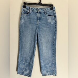 Thereabouts Girls High Rise Wide Leg Butterfly Jeans Blue Size 14.5 Plus